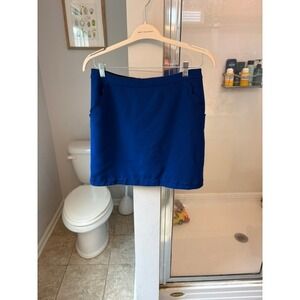 Banana Republic Royal Blue Scalloped Hem Mini Skirt Size 6 Stretch Skirt